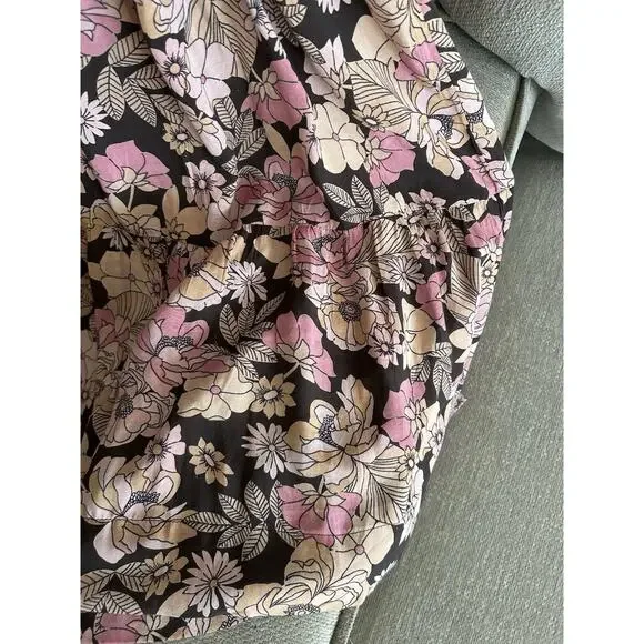 Natural Life Bella Floral Maxi Dress Tiered Pink Floral Prairie Boho Cottage S - Picture 11 of 12